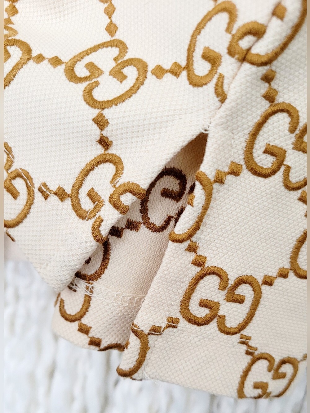 🇮🇹GUCCI EMBROIDERED👕 BEIGE POLO✨️ - Picture 8 of 15